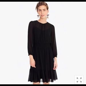 J. Crew Cinched Waist Black Chiffon Dress- XL